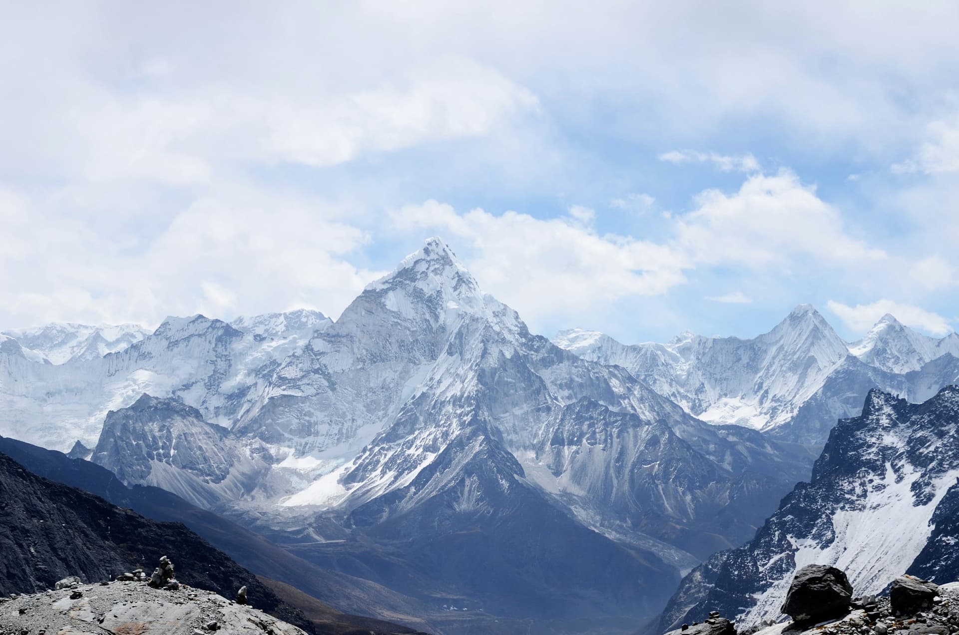 Rocky mountain ridge with dramatic light and mineral textures